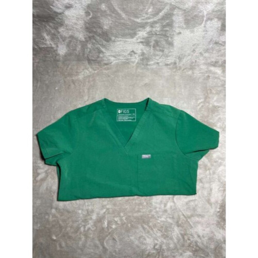 Figs V-Neck Scrub Top Women's XS Green Short Sleeve Technical Collection